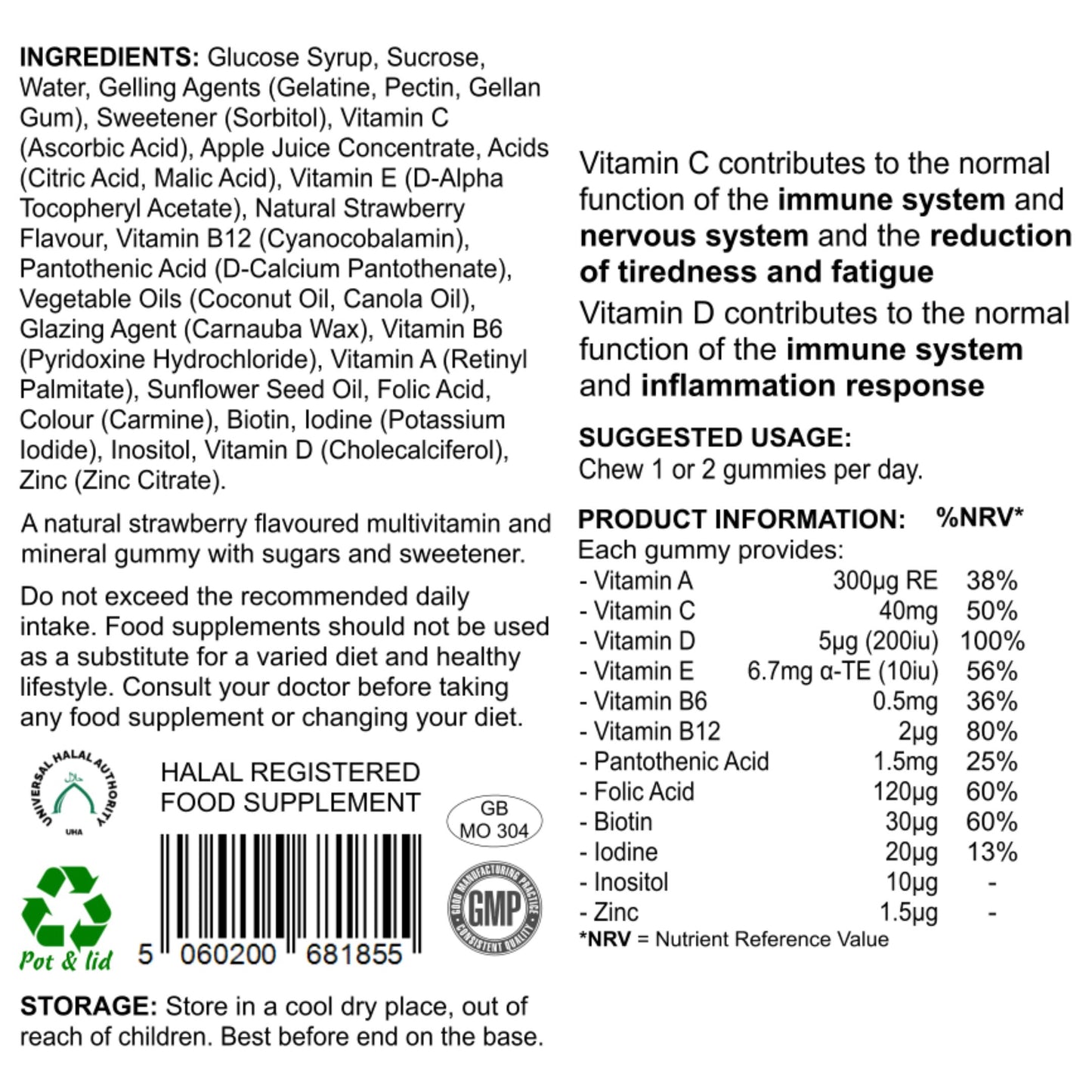 Multi-Vitamin Blend Gummies (Strawberry)