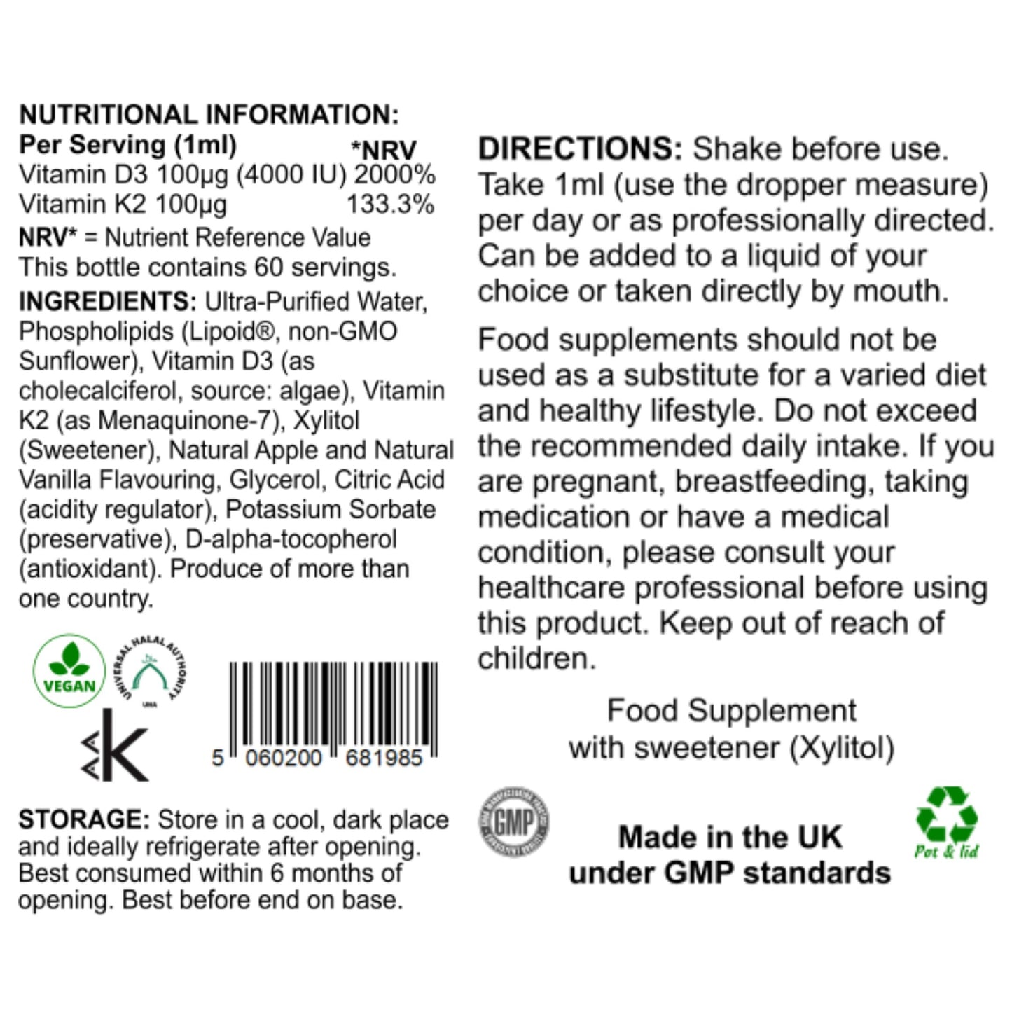 Liposomal Dropper - 600ml (Apple & Vanilla)