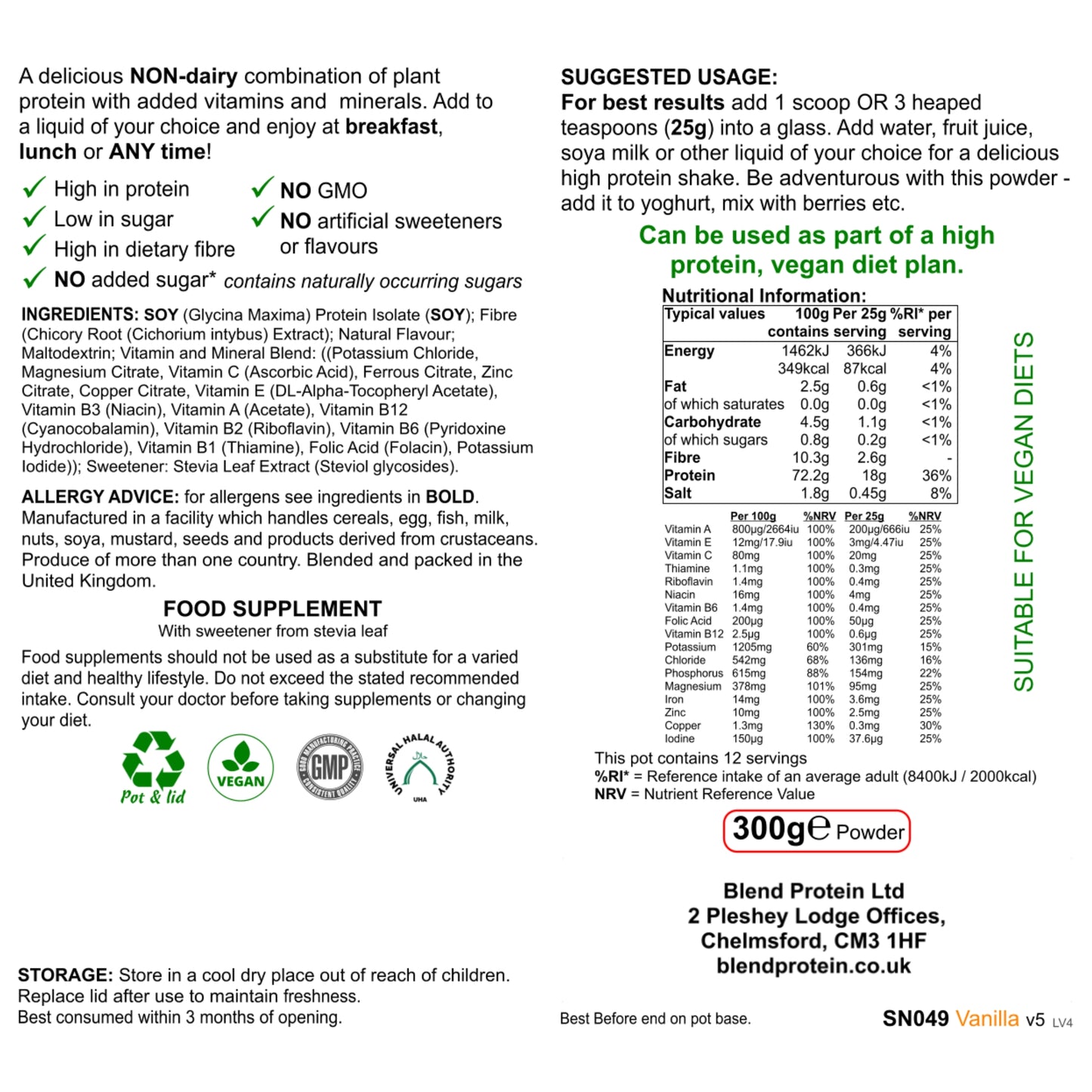 Slim Protein Mealshake - Vanilla Flavour